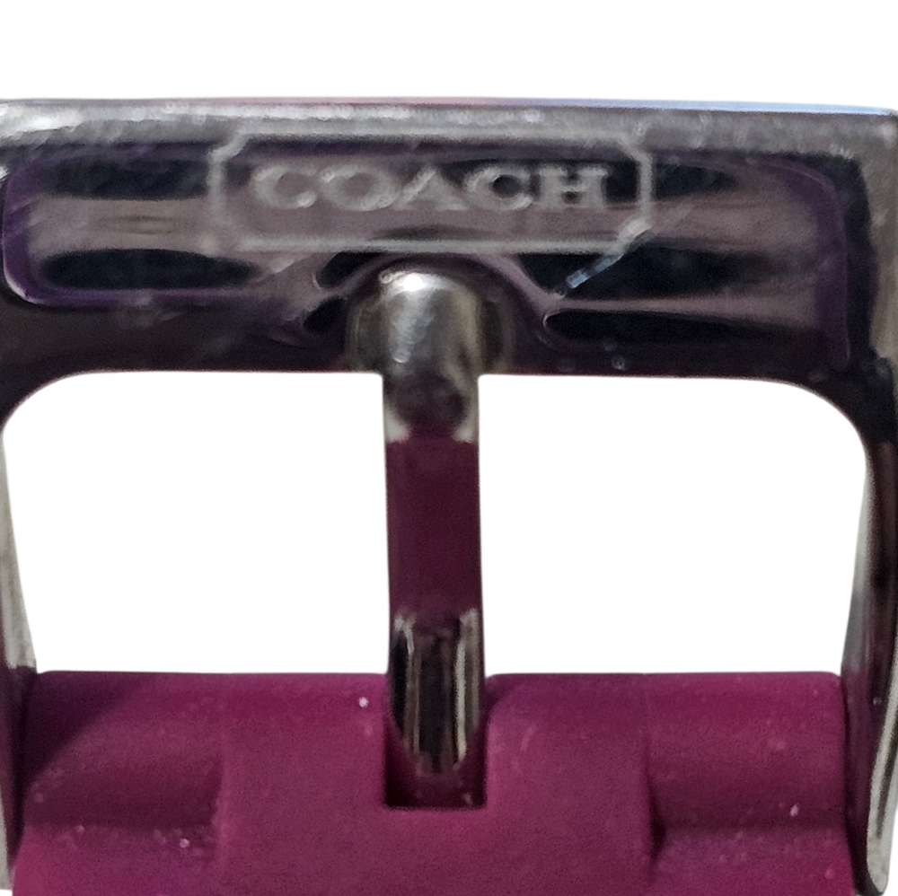 Coach Boyfriend Fuchsia & Silver, Crystal Bezel Watch with Silicone Band - Picture 8 of 8